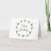 Happy Birthday Hummingbirds Card Karte (Vorderseite)