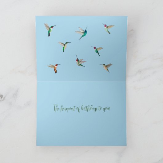 Happy Birthday Hummingbirds Card Karte (Innenseite)