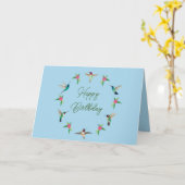 Happy Birthday Hummingbirds Card Karte (Gelbe Blume)