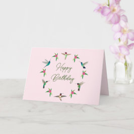Happy Birthday Hummingbirds Card Karte