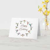 Happy Birthday Hummingbirds Karte (Gelbe Blume)