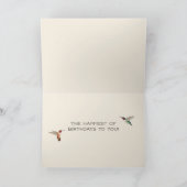 Happy Birthday Hummingbirds Wreath Card Karte (Innenseite)