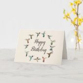 Happy Birthday Hummingbirds Wreath Card Karte (Gelbe Blume)