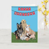 Happy Birthday Hund Card Karte (Gelbe Blume)