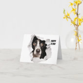 Happy Birthday Hund durch gebrochenes Papier schau Karte (Gelbe Blume)