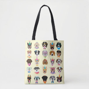 Happy Birthday Hund Faces Pawty Animals Tasche