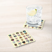 Happy Birthday Hund Faces Pawty Animals Untersetzer (Vor Ort)