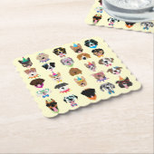 Happy Birthday Hund Faces Pawty Animals Untersetzer (angewinkelt)