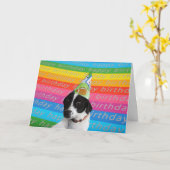 Happy Birthday Hund farbenfrohe Text Banner Card Karte (Gelbe Blume)