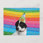 Happy Birthday Hund farbenfrohe Text Banner Postca Postkarte (Vorderseite)