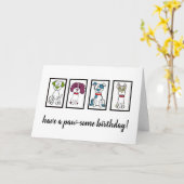 Happy Birthday - Hund Karte (Gelbe Blume)