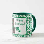 Happy Birthday Hund Kleeblatt Grün Tasse (VorderseiteRechts)