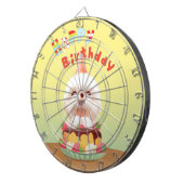 Happy Birthday Hund mit Kuchen Dartscheibe (Vorderseite rechts)