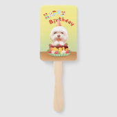 Happy Birthday Hund mit Kuchen Fächer (Rückseite)