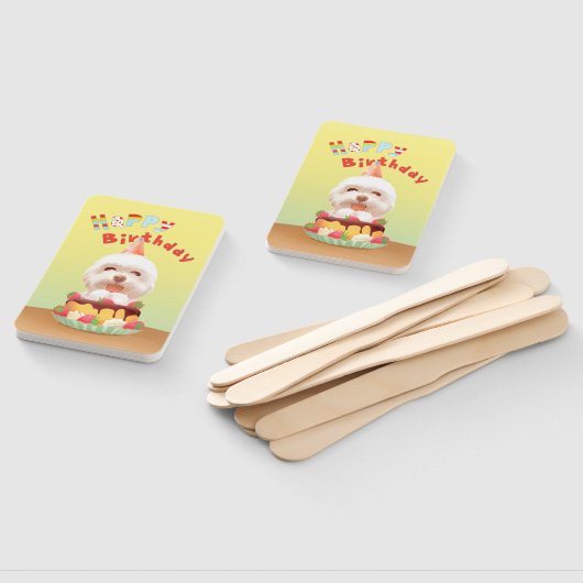 Happy Birthday Hund mit Kuchen Fächer (Non-assembled)