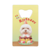 Happy Birthday Hund mit Kuchen Geldbeutel Flaschenöffner (Rückseite)