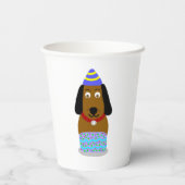 Happy Birthday Hund Papierbecher (Rückseite)