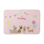 Happy Birthday Hund Party Badematte (Vorderseite)