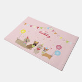 Happy Birthday Hund Party Fußmatte (Schrägansicht)