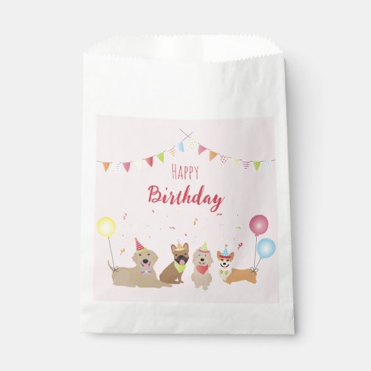 Happy Birthday Hund Party Geschenktütchen (Vorderseite)