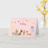 Happy Birthday Hund Party Karte (Gelbe Blume)