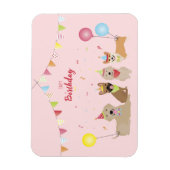 Happy Birthday Hund Party Magnet (Vertikal)