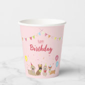 Happy Birthday Hund Party Pappbecher (Vorderseite)