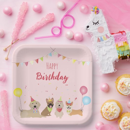 Happy Birthday Hund Party Pappteller (Party)