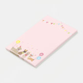 Happy Birthday Hund Party Post-it Klebezettel (angewinkelt)