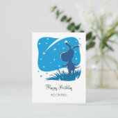 Happy Birthday Hund Welpe Shooting Star Starlit Postkarte