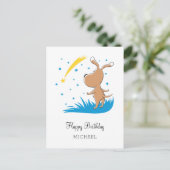 Happy Birthday Hund Welpe Shooting Star Starlit Postkarte (Stehend Vorderseite)