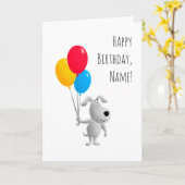 Happy Birthday Hund Welpen Karte (Gelbe Blume)