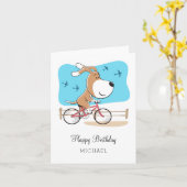 Happy Birthday Hund Welpenfahrrad Rad Rad Karte (Gelbe Blume)