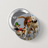 Happy Birthday Hunde Button (Vorne & Hinten)