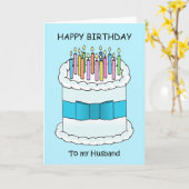 Happy Birthday Husband Cake und Candles Karte (Gelbe Blume)