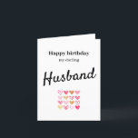 Happy Birthday Husband Card Dankeskarte<br><div class="desc">Personalisieren Sie diese niedliche Geburtstag-Karte für Ihren Lieblingsmann. Kann Ihre eigene Nachricht hineinschreiben.</div>
