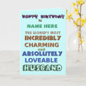 Happy Birthday Husband Card Karte (Gelbe Blume)