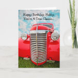 Happy Birthday Husband True Classic Car Card Karte<br><div class="desc">Lass deinem Mann,  dass du gerne mit dem Shotgun reitest..oder vielleicht gefällt es dir,  diesen Klassiker zu fahren! Eine tolle Karte für den Oldtimerliebhaber,  dem Sie verheiratet sind,  und Liebe... fast so viel wie die Lieben Autos. LOL</div>