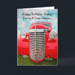 Happy Birthday Husband True Classic Car Card Karte<br><div class="desc">Lass deinem Mann,  dass du gerne mit dem Shotgun reitest..oder vielleicht gefällt es dir,  diesen Klassiker zu fahren! Eine tolle Karte für den Oldtimerliebhaber,  dem Sie verheiratet sind,  und Liebe... fast so viel wie die Lieben Autos. LOL</div>