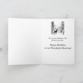 Happy Birthday Husband Vintag Stag, Deer Karte (Innenseite)