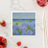 Happy Birthday Hydrangeas am Meer Serviette (Beispiel)
