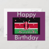 Happy Birthday I Liebe Kenya Postcard Postkarte (Vorne/Hinten)
