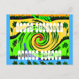 Happy Birthday I Liebe Surf Hakuna Matata Postcard Postkarte
