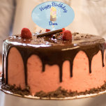 Happy Birthday Ice Cream Bar Kuchenaufsatz<br><div class="desc">Happy Birthday text over a Neapolitan ice cream bar against a sky background. The birthday honoree is below.</div>