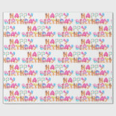 Happy Birthday Ice Cream Geschenkpapier (Flach)