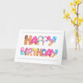 Happy Birthday Ice Cream Letters Karte (Gelbe Blume)