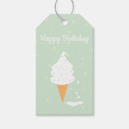 Happy Birthday Ice Creme Cone Sprinkles Polka Dots Geschenkanhänger