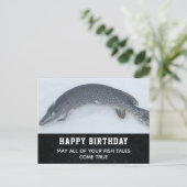 Happy Birthday Ice Fishing Postkarte (Stehend Vorderseite)