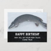 Happy Birthday Ice Fishing Postkarte (Vorne/Hinten)