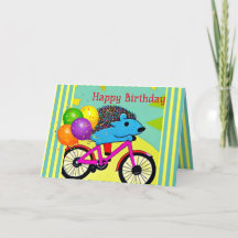 Happy Birthday Igel Reiten Bicycle Balloons